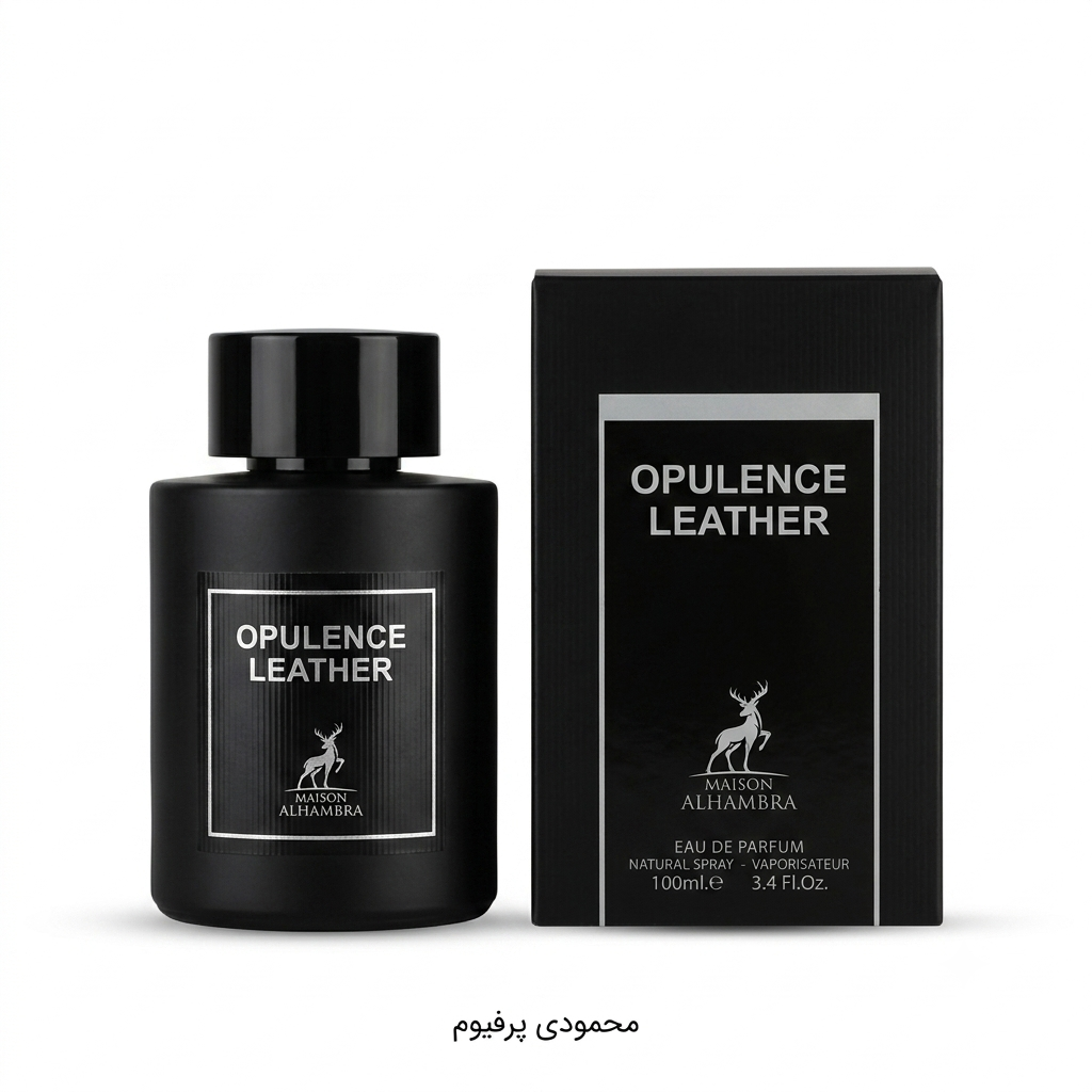 ادو پرفیوم مردانه الحمبرا مدل Amber and Leather با رایحه گرم و تلخ حجم 100 میلی لیتر